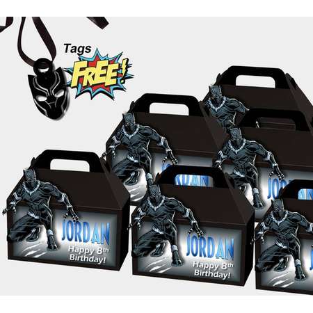 Black Panther Favor Box / Party Supplies /Black Panther Favor Bag / Personalized Box / Black Panther Favors thumb