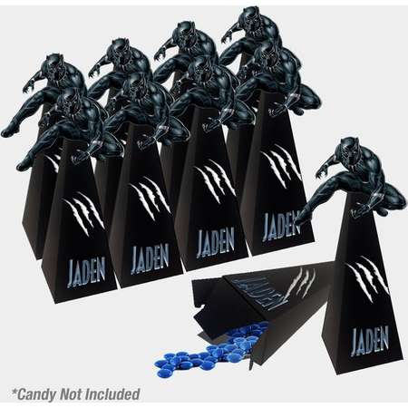 Black Panther Cone Box / Black Panther Favor Box / Black Panther Party Supplies / Personalized Box / Black Panther thumb