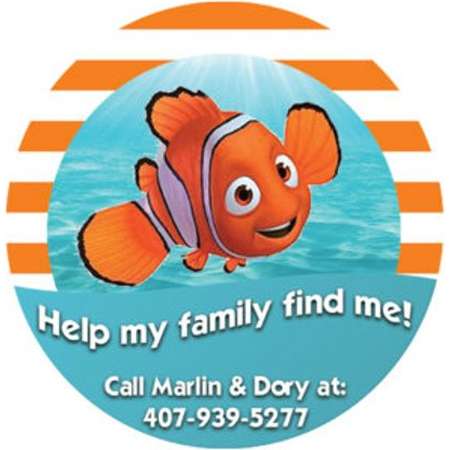 Help My Family Find Me Button - Finding Nemo Button - Identification Button - Emergency Contact Pin - I'm Lost Button thumb