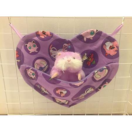 Heart-Shaped Sleep pouch for Sugar Gliders and Opossums-Purple Pokemon thumb