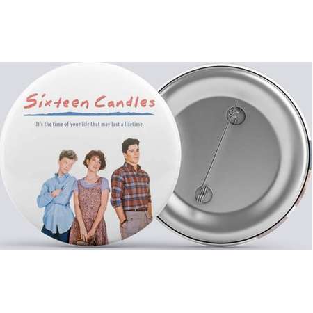 Sixteen Candles 80's Pin Button, Key Chain 1 inch - 3 inch (25mm - 76 mm) Zipper Pull, Magnet or Hair Tie thumb