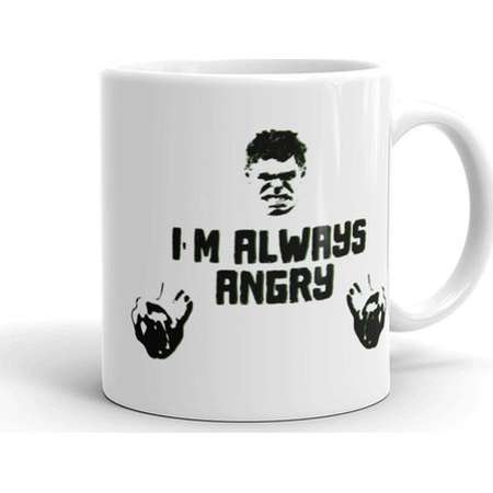 The Incredible Hulk Coffee Mug– I'm Always Angry Coffee Cup, Marvel Quote, Avengers, Superhero, Geek Gift thumb