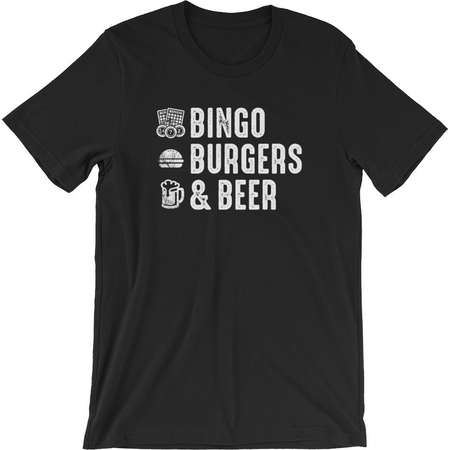 Grandpa Bingo, Burgers and Beer Bingo Player t-shirt Short-Sleeve Unisex T-Shirt thumb