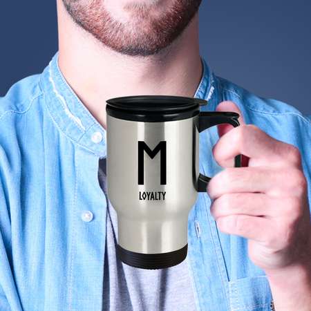 Loyalty Viking Rune Travel Mug Coffee on the go. While you're at it, flash some runes and make them look twice! Viking flair! thumb