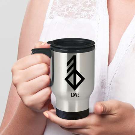 Love Viking Rune Travel Mug Coffee on the go. While you're at it, flash some runes and make them look twice! Viking flair! thumb