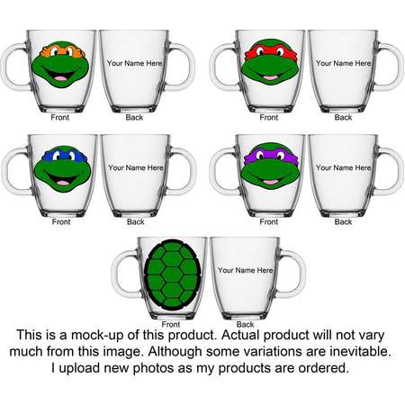 Teenage Mutant Ninja Turtles TMNT Coffee Cup Coffee Mug Michelangelo Raphael Donatello Leonardo Mikey Raph Donnie Leo HalfShell Shell thumb