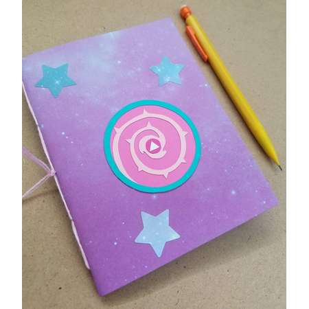 Small sketchbook, Steven Universe shield decoration, galaxy background, handmade notebook thumb