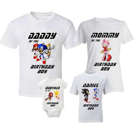 Birthday Sonic Shirts Sonic Family Shirts Sonic Shirt Birthday T-Shirts Sonic the Hedgehog Shirt Knuckles the Echidna Tee Amy Rose Shirt thumb