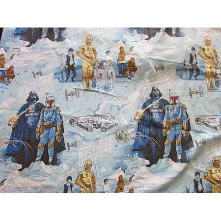 Star Wars 1979 Empire Strikes Back Twin Bed Sheets / Fabric for Quilting, 70s, Darth Vader, Han Solo, Boba Fett, Luke Skywalker thumb