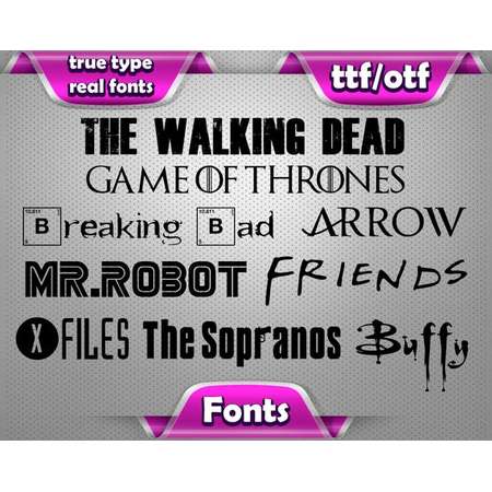 Game of thrones ttf otf font, walking dead ttf otf, breaking bad ttf otf font, digital download fonts, scrapbook, mr.robot font, arrow fonts thumb