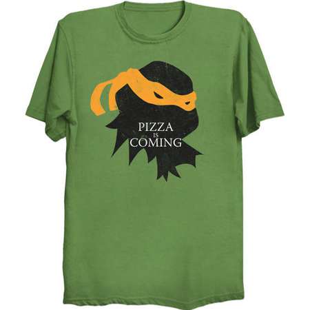 Pizza is Coming - TMNT T-Shirt - Teenage Mutant Ninja Turtles - "Distressed" style print thumb