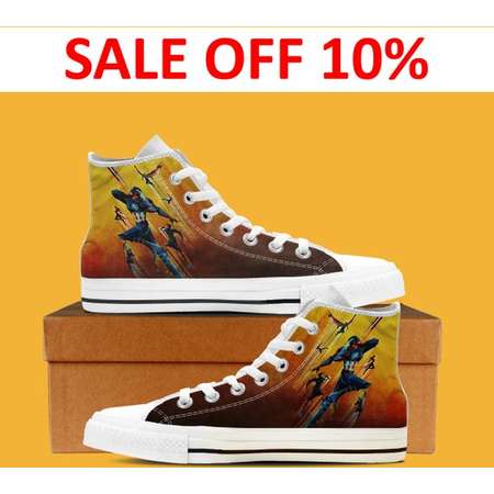 Avengers Black and White Custom Shoes, Infinity War Converse Shoe, Avengers Assemble, Marvel High Top, Captain America, Hulk Sneaker Ironman thumb