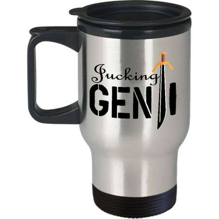 Valentine Travel Mug | Overwatch | Fucking GENJI! | White and Black Mug | Computer Game | Cup | Geek Present | Love Coffee Mug | Love Sign thumb