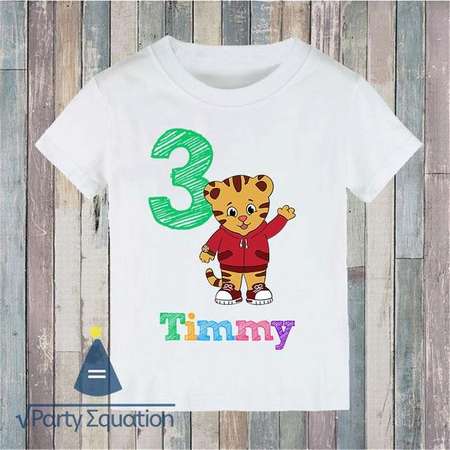 Daniel tiger Custom Birthday Party T-shirt - personalized with name and age thumb