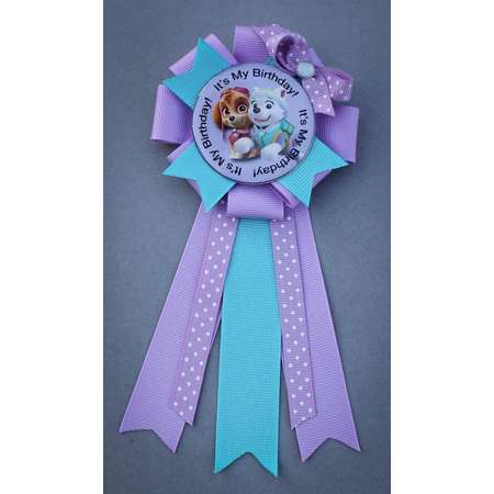 Paw Patrol Birthday Pin, Paw Patrol Party Pin, Paw Patrol Birthday, Paw Patrol Bow, Skye and Everest Pin, Skye and Everest Bow, Paw Patrol thumb