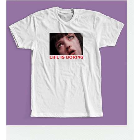 Life Is Boring T-shirt / Pulp Fiction T-shirt / Vintage clothing / Mia Wallace T-shirt / 90s tshirt / 90s top / 90s tee / Uma Thurman Tshirt thumb