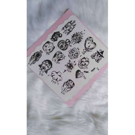 Tattoo flash, Halloween flash, 12x12 tattoo flash, black and grey art, unique tattoo flash thumb