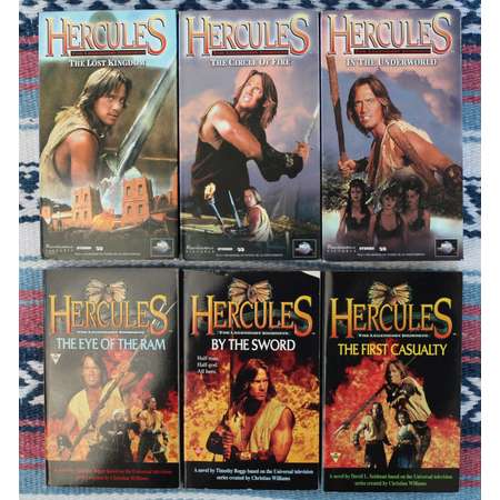 Vintage 90s HERCULES The Legendary Journeys 3 VHS Tapes & 3 Novel Books Lot! thumb