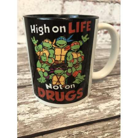 Teenage Mutant Ninja Turtles High On Life Unique Handmade Coffee Mug Retro gifts for Men Gifts for Dad Best friend gift Christmas Gifts thumb