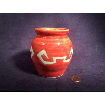 Zelda Pot BOTW - Clay Jar - Orange Ancient - Ceramic Bottle Pottery - Breath of the Wild - Legend of Zelda - Pencil Holder - Small Pot thumb