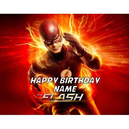 The Flash Barry Allen Edible Image Cake Topper Personalized 1/4 Sheet or 8" Round thumb