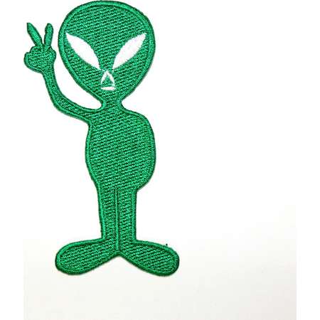 Alien Patch UFO NASA Space Planet Creature Mars Peace Sign Emblem Applique DIY Clothes Jeans Jacket Cap backpack Embroidered Iron on Patch thumb