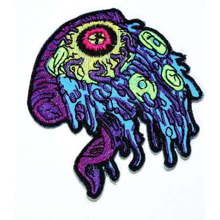 Pizza Alien Pioson Patch Skull Funny Rock Punk Retro Indy Style Emblem Applique DIY Clothes Jeans Jacket backpack Embroidery Iron on Patch thumb