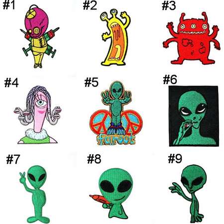 Alien patch NASA Space UFO Planet Monster X-File Universe Emblem Applique DIY Clothes Jeans Jacket backpack Embroidered Iron on Patch thumb