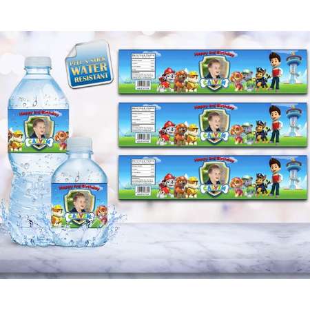 Water Bottle Label, Paw Patrol, Paw Patrol Water Labels, Printable, Paw Patrol Invitation, Paw Patrol Water Label, Water Resistant, Banner thumb