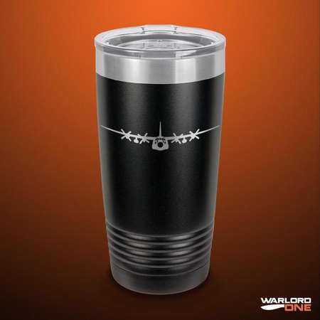 Laser Engraved C-130 Hercules Polar Camel Stainless Steel Vacuum Insulated Tumbler w/ Clear Lid- 20 or 30oz - Many Colors - USMC USAF EC130H thumb