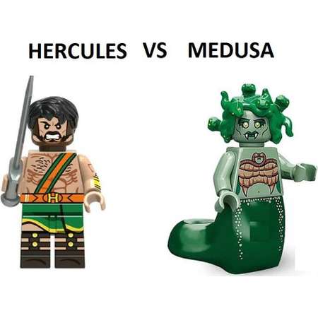 Hercules minifigures Incredible Hercules vs Medusa 2pc set show movie versions masters mythology legends thumb