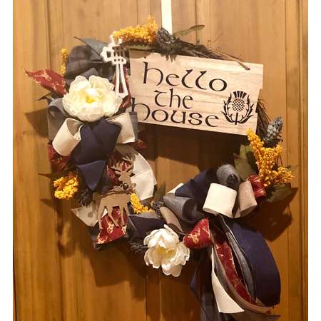Hello the House Wreath Outlander Front Door Wreath thumb
