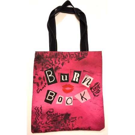 Mean Girls inspired tote bag purse you go glen coco on Wednesday we wear pink burn book fetch plastic high school boo you whore she doesn't thumb