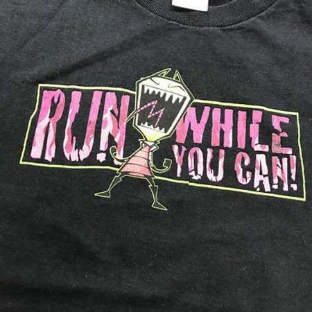 vintage Invader Zim Nickelodeon 2002 Cartoon black T Alien Shirt VTG00 thumb
