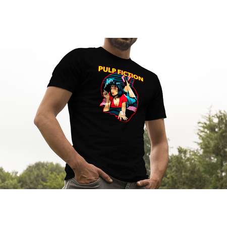 Pulp Fiction black man T-shirt; Uma Thurman Pop Art Cool t-shirt; Gift For Her and Him, Slogan t-shirts thumb