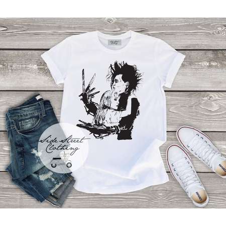Edward Scissorhands inspired T shirt - baby, toddler, youth, women, men, goth, gothic, me, halloween, punk, Tim burton, Johnny Depp thumb