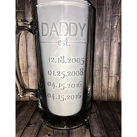 Personalized Etched Beer Mug- FREE SHIPPING- gift for dad daddy uncle grandparents thumb