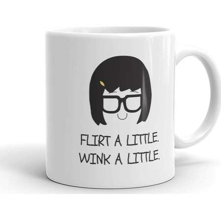 Flirt a Little, Wink a Little Mug, Tina Belcher Coffee Mug, Bob's Burgers Tea Cup, Tina Cup thumb