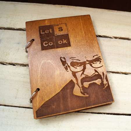Breaking bad Custom Blank Notebook Wooden Book Journal Writing Refillable Sketchbook Gift for Mom Student Professor Boss Mothers Day Gift thumb