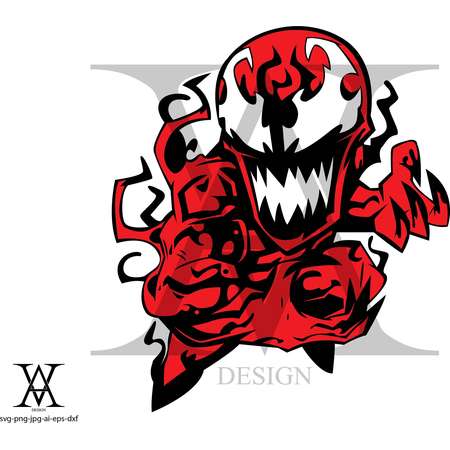 Carnage, venom spiderman, vector, clipart. INSTANT DOWNLOAD, svg-png-eps-dxf-ai-jpg thumb