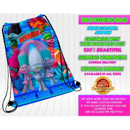 Trolls custom bag Trolls backpack Trolls bag goodies Trolls drawsting bag Trolls gift bag Trolls tote bag thumb
