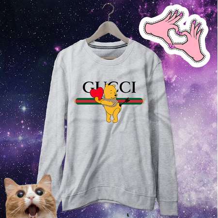 Winnie Pooh Valentine Gucci Sweatshirt | Gucci Inspired | Gucci Man Woman | Disney Valentine Sweater | Valentines Day Gift Winnie Valentine thumb