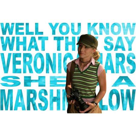 Veronica Mars-themed, poster-sized digital painting with textured quote background. thumb