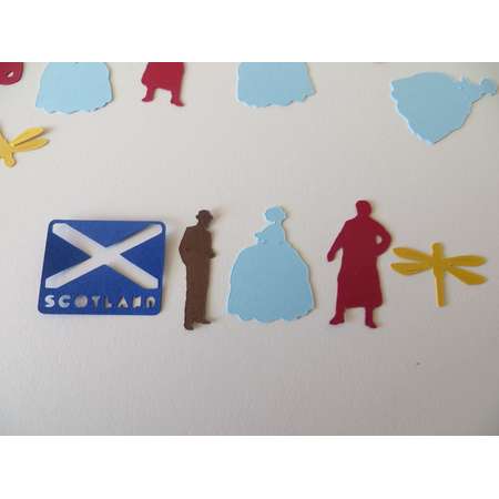 Outlander Inspired Confetti - Set of 130 - Handmade - Claire, Jamie Fraser, Scotland, Outlander Viewing Party, Book Club thumb