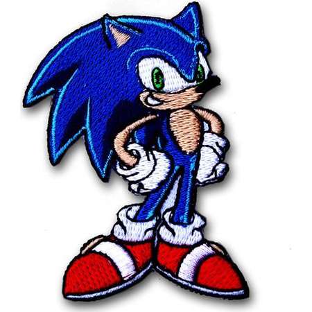 Sonic the Hedgehog Patch Iron on Kids Sew Cartoon Animation Motif SEGA Vest Badge Emblem Cute Jacket Video Game T-Shirt Girly Boy Children thumb
