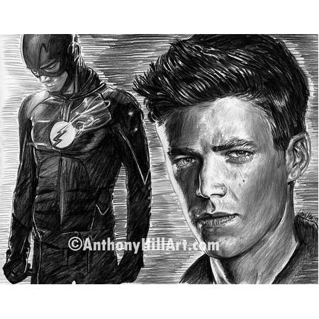 Original Drawing of Grant Gustin The Flash thumb