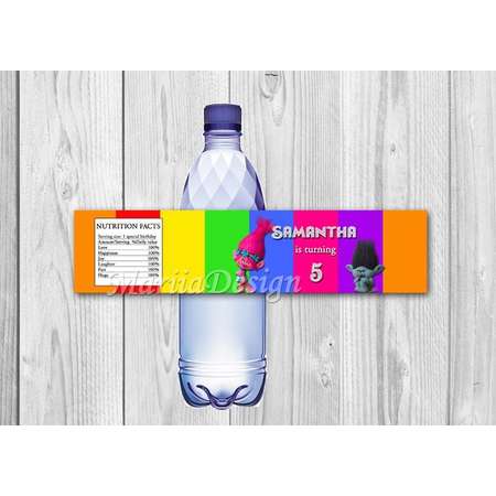Trolls water bottle labels, Trolls water bottle, Trolls, Trolls Bottle Labels, Trolls water labels, Trolls water label - ONLY FILE thumb