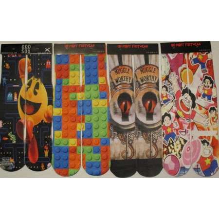 4 pairs of novelty socks smash bros pacman legos harry potter steven universe footwear thumb