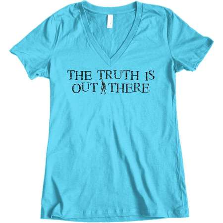 Women's The Truth Is Out There X-Files Alien Junior Fit V-Neck T-Shirt thumb