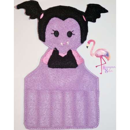 Vampire Girl Crayon Holder, Vampire Girl Valentine Gift, Party Favor, Vampirin, Vamparin, Birthday Gift thumb